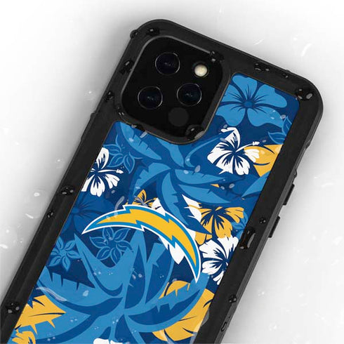 NFL Los Angeles Chargers Tropical Print iPhone 12 Pro Waterproof Case