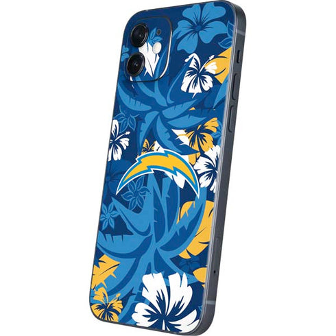 NFL Los Angeles Chargers Tropical Print iPhone 12 Skin