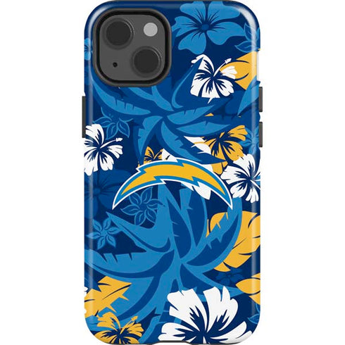 NFL Los Angeles Chargers Tropical Print iPhone 13 Impact Case