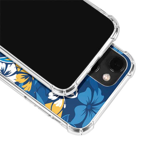 NFL Los Angeles Chargers Tropical Print iPhone 13 Mini Clear Case