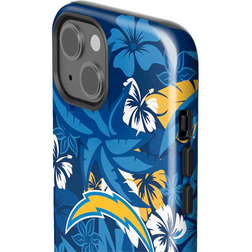 NFL Los Angeles Chargers Tropical Print iPhone 15 Plus Impact Case