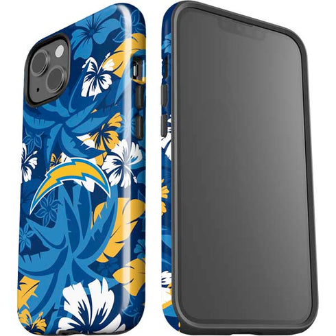 NFL Los Angeles Chargers Tropical Print iPhone 15 Impact Case