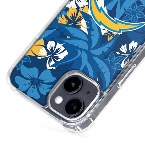 NFL Los Angeles Chargers Tropical Print iPhone 15 Plus MagSafe Case