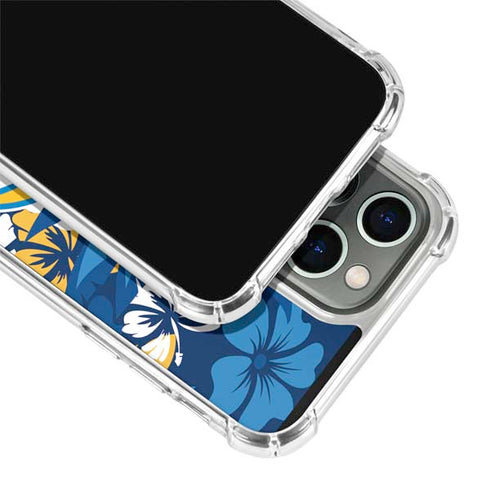 NFL Los Angeles Chargers Tropical Print iPhone 15 Pro Clear Case