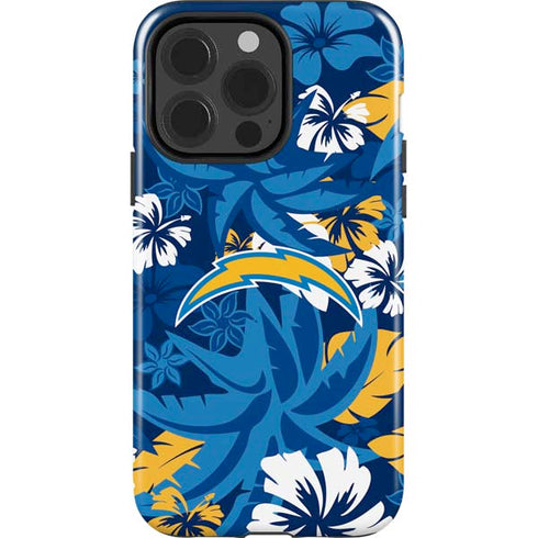 NFL Los Angeles Chargers Tropical Print iPhone 15 Pro Impact Case