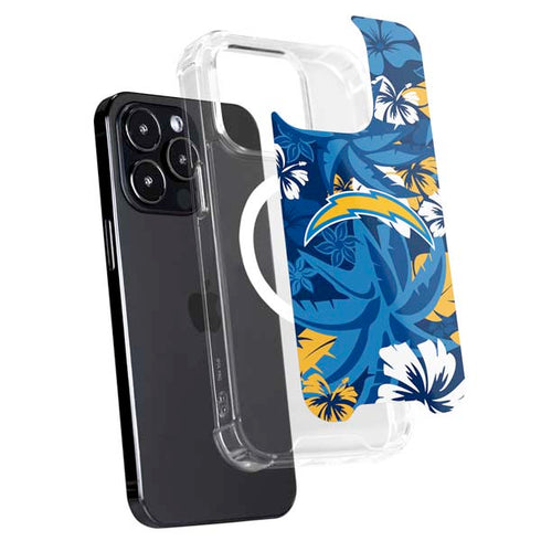 NFL Los Angeles Chargers Tropical Print iPhone 15 Pro MagSafe Case