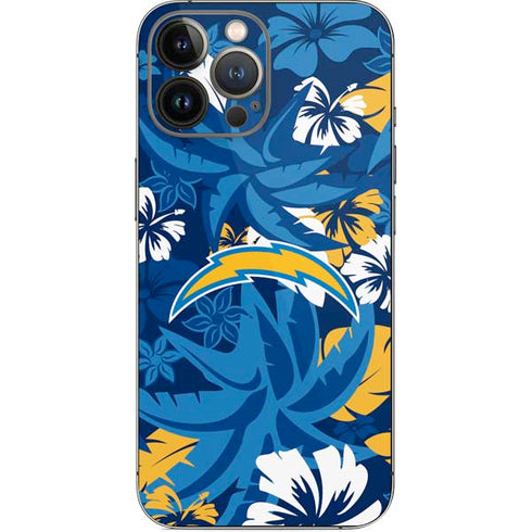 NFL Los Angeles Chargers Tropical Print iPhone 14 Pro Max Skin