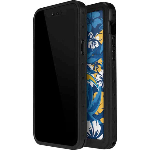NFL Los Angeles Chargers Tropical Print iPhone 14 Pro Max Waterproof Case