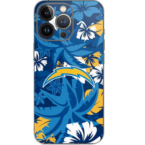 NFL Los Angeles Chargers Tropical Print iPhone 14 Pro Skin