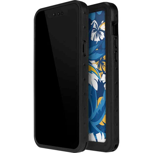 NFL Los Angeles Chargers Tropical Print iPhone 15 Plus Waterproof Case