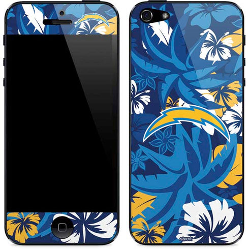 NFL Los Angeles Chargers Tropical Print iPhone 5/5s/5SE Skin