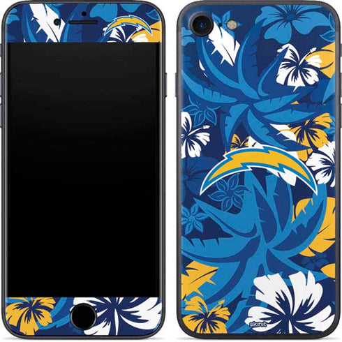 NFL Los Angeles Chargers Tropical Print iPhone 7 Skin