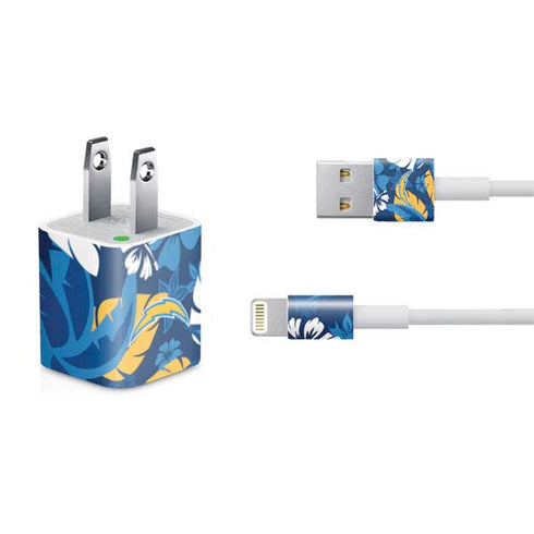 NFL Los Angeles Chargers Tropical Print iPhone Charger (5W USB) Skin