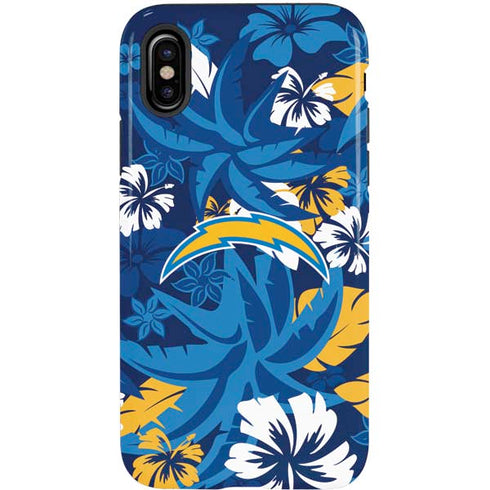 NFL Los Angeles Chargers Tropical Print iPhone X Pro Case