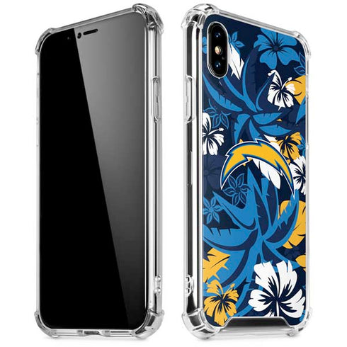 NFL Los Angeles Chargers Tropical Print iPhone X/XS Clear Case