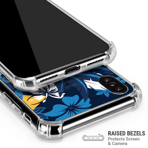 NFL Los Angeles Chargers Tropical Print iPhone X/XS Clear Case