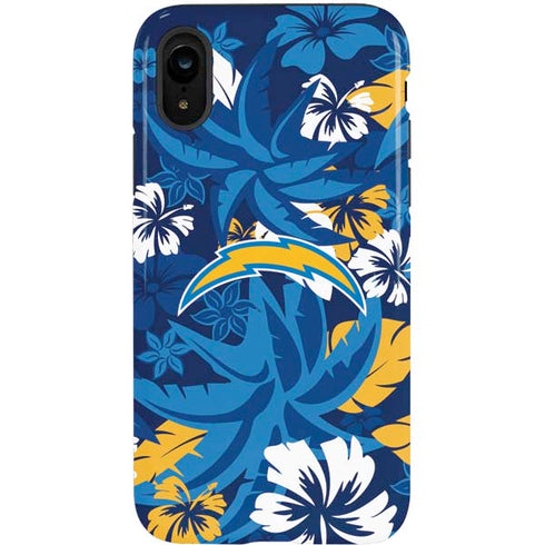 NFL Los Angeles Chargers Tropical Print iPhone XR Pro Case