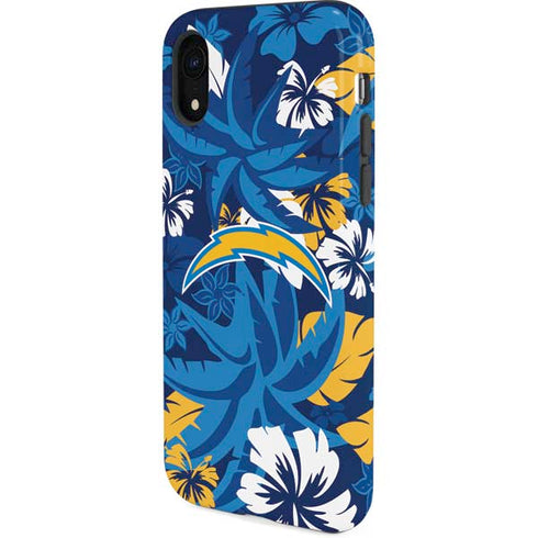 NFL Los Angeles Chargers Tropical Print iPhone XR Pro Case