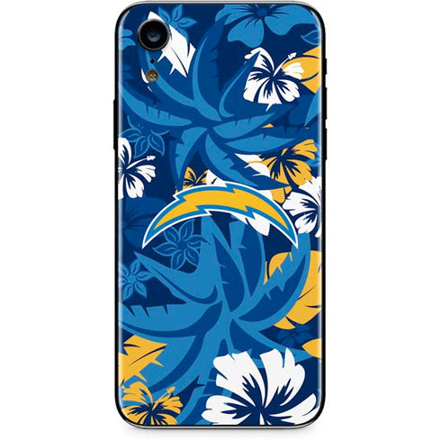 NFL Los Angeles Chargers Tropical Print iPhone XR Skin
