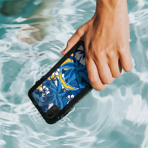 NFL Los Angeles Chargers Tropical Print iPhone XR Waterproof Case