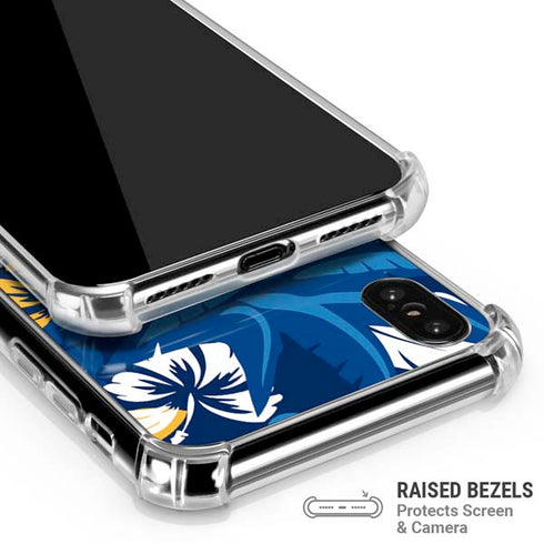 NFL Los Angeles Chargers Tropical Print iPhone XS Max Clear Case