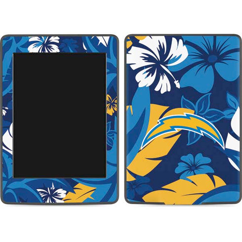 NFL Los Angeles Chargers Tropical Print Amazon Kindle Skin