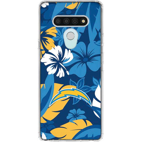 NFL Los Angeles Chargers Tropical Print LG Stylo 6 Clear Case