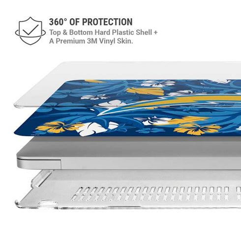 NFL Los Angeles Chargers Tropical Print MacBook Pro 15in (2016-19) Case plus Skin
