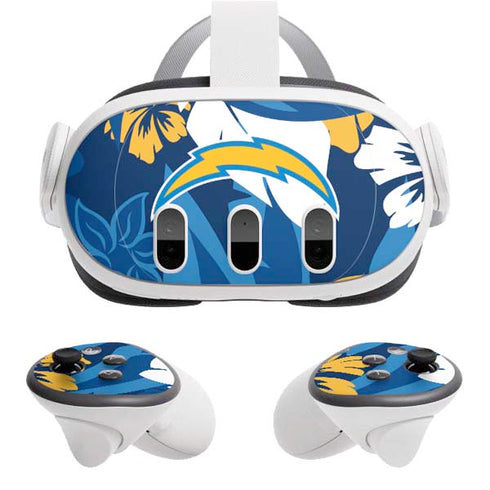 NFL Los Angeles Chargers Tropical Print Meta Quest 3 Skin