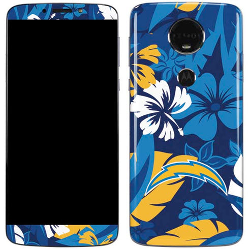 NFL Los Angeles Chargers Tropical Print Moto E5 Plus Skin