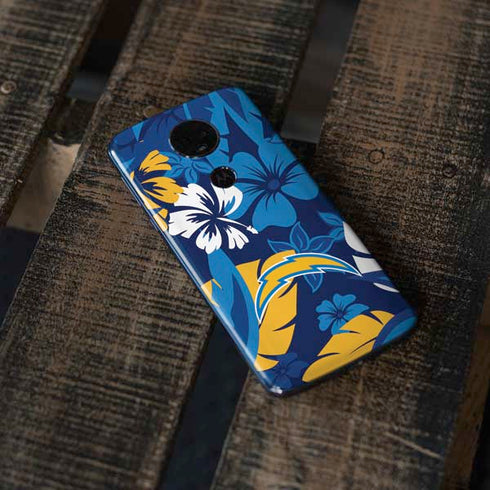 NFL Los Angeles Chargers Tropical Print Moto E5 Plus Skin
