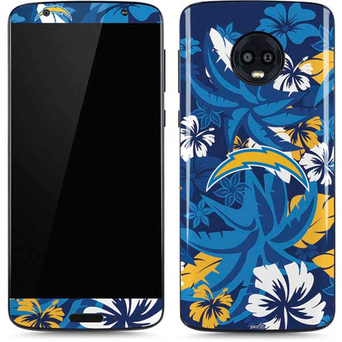 NFL Los Angeles Chargers Tropical Print Moto G6 Skin