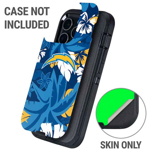 NFL Los Angeles Chargers Tropical Print Otterbox Defender iPhone Skin
