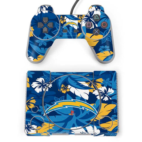 NFL Los Angeles Chargers Tropical Print PlayStation Classic Bundle Skin