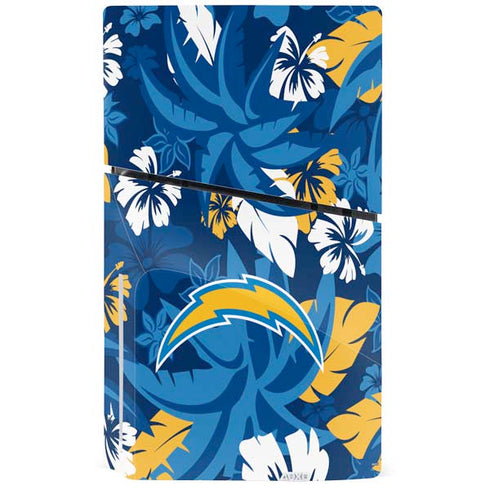 NFL Los Angeles Chargers Tropical Print PS5 Slim Disk Bundle Skin