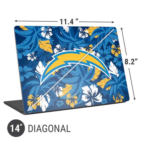 NFL Los Angeles Chargers Tropical Print Universal Laptop 14in (11.4 x 8.2in) Skin