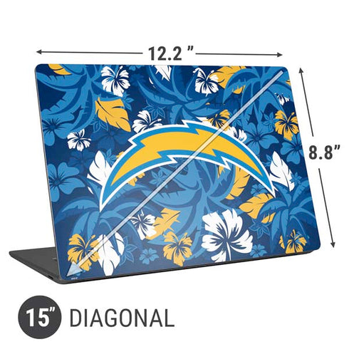 NFL Los Angeles Chargers Tropical Print Universal Laptop 15in (12.2 x 8.8in) Skin