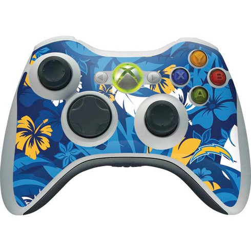 NFL Los Angeles Chargers Tropical Print Xbox 360 Wireless Controller Skin