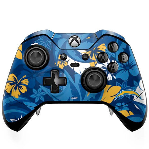 NFL Los Angeles Chargers Tropical Print Xbox One Elite Controller Skin