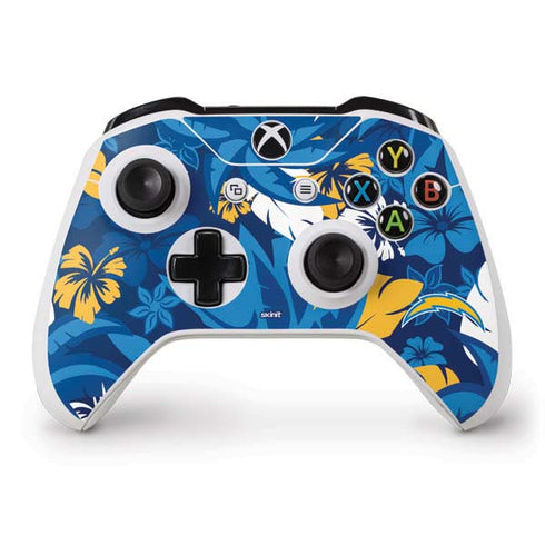 NFL Los Angeles Chargers Tropical Print Xbox One S Controller Skin