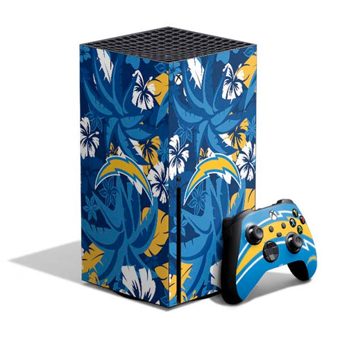 NFL Los Angeles Chargers Tropical Print Xbox Series X Bundle Skin