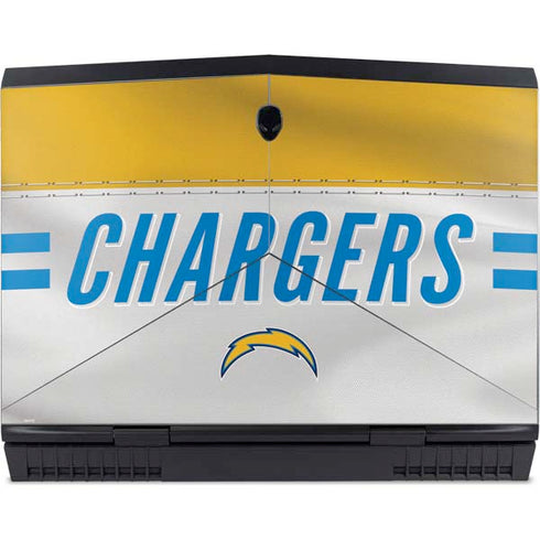 NFL Los Angeles Chargers White Striped Dell Alienware Skin