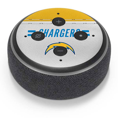 NFL Los Angeles Chargers White Striped Amazon Echo Dot Skin