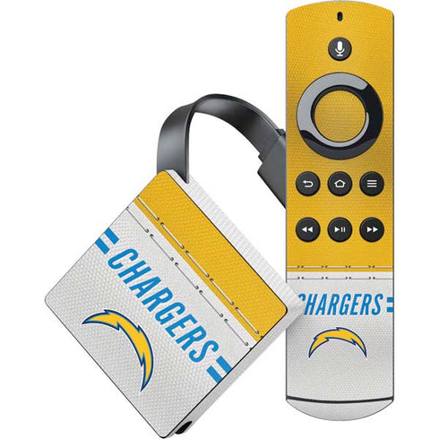 NFL Los Angeles Chargers White Striped Amazon Fire TV Skin