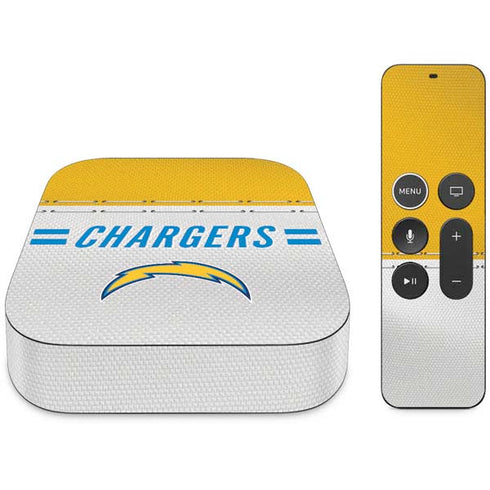 NFL Los Angeles Chargers White Striped Apple TV Skin