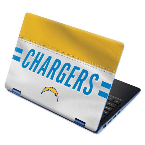 NFL Los Angeles Chargers White Striped Aspire R11 11.6in Skin