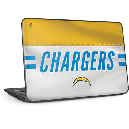NFL Los Angeles Chargers White Striped HP Chromebook Skin