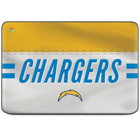 NFL Los Angeles Chargers White Striped HP Chromebook Skin