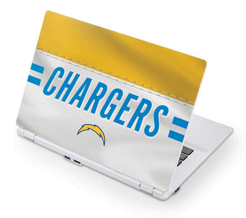 NFL Los Angeles Chargers White Striped Acer Chromebook Skin