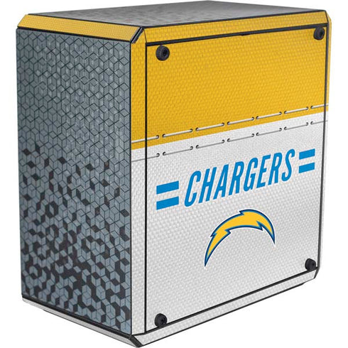 NFL Los Angeles Chargers White Striped Cooler Master MasterBox Q300L Mini Tower Skin